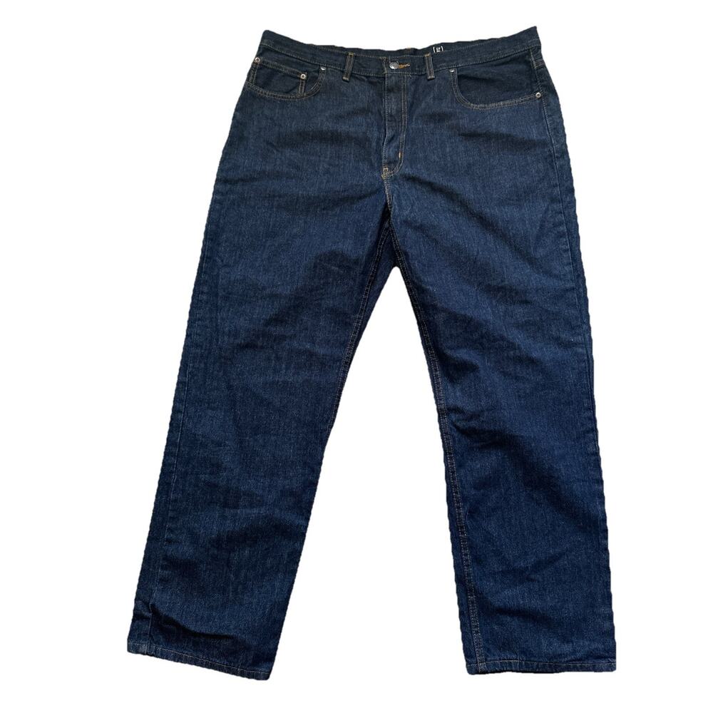George Relaxed Fit Jeans Men's Size 40X32 Dark Blue 100% Cotton Mid-Rise